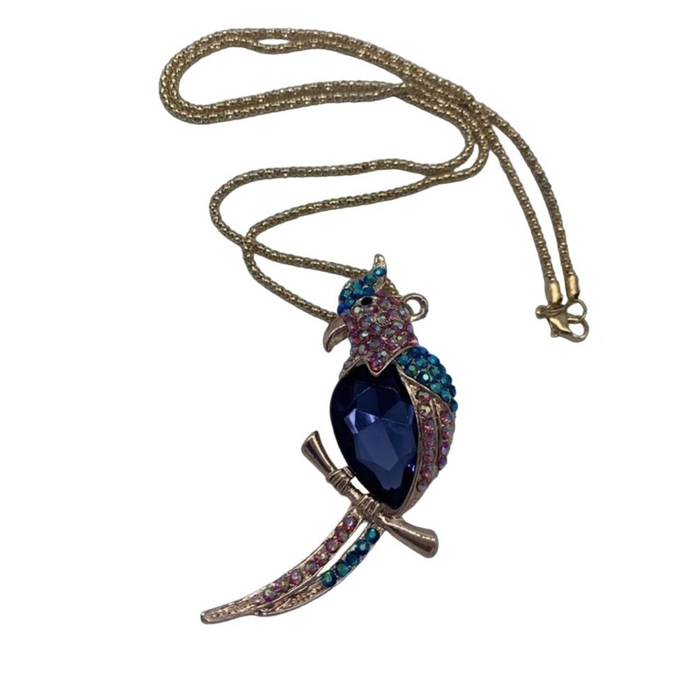 New purple & blue parrot fashion pendant necklace - Picture 3 of 8